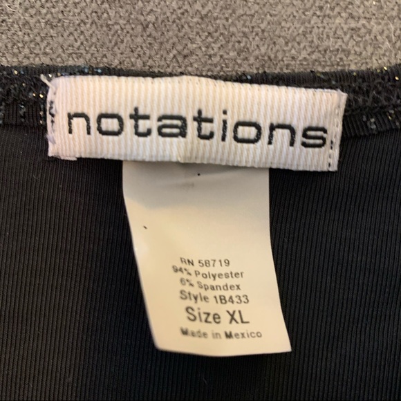 Notations Sparkly 3/4 Sleeve Tie Side Blouse SzXL - Picture 2 of 7